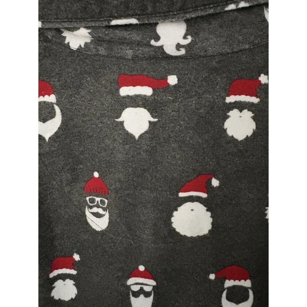 Pottery Barn Teen Santa Print Button Down Pajama Top Only Size Small Boy Or Girl